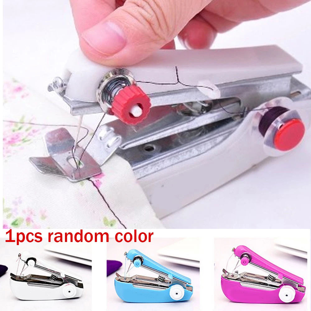 Mini Handheld Sewing Machine Manual Handy Needlework Cordless Stitch Sew Clothes Portable Household DIY Sewing Tools Accessories