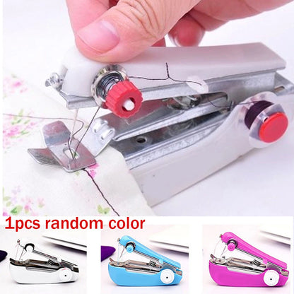 Mini Handheld Sewing Machine Manual Handy Needlework Cordless Stitch Sew Clothes Portable Household DIY Sewing Tools Accessories