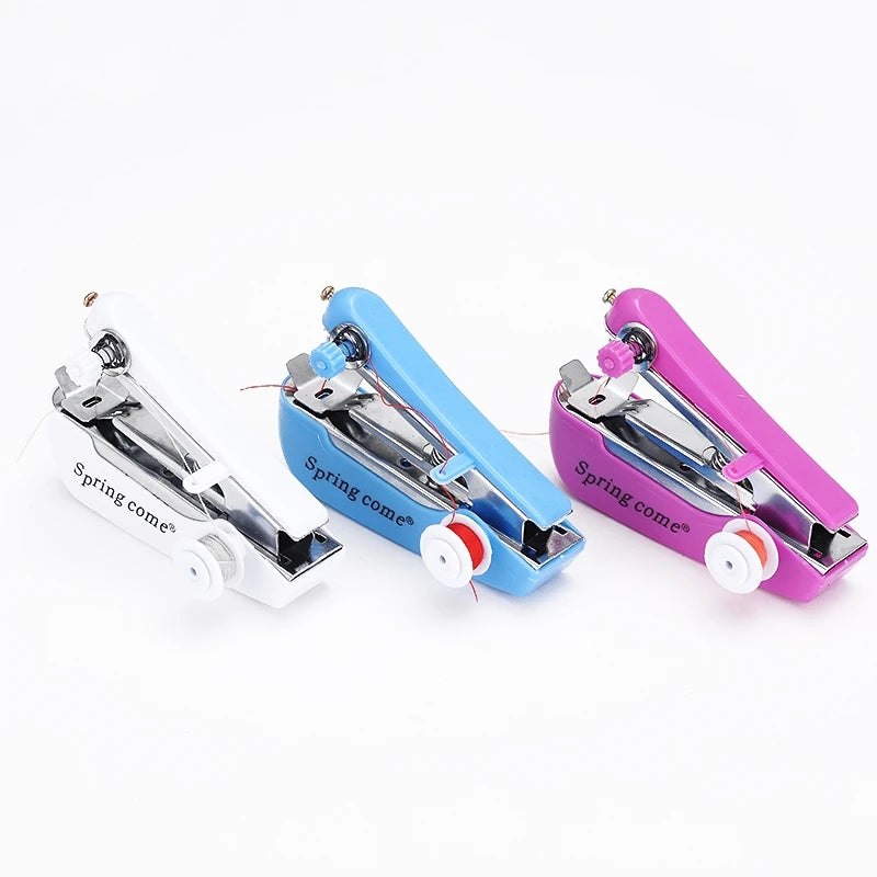 Mini Handheld Sewing Machine Manual Handy Needlework Cordless Stitch Sew Clothes Portable Household DIY Sewing Tools Accessories